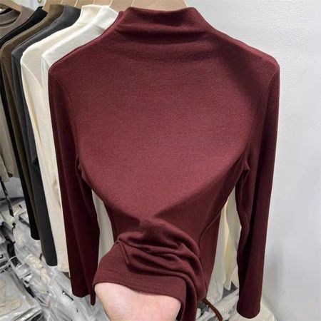 Half Turtleneck Bottoming Shirt for Women Slim Fit Warm