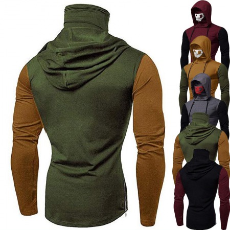 Men's Long Sleeve T-Shirt Print Hooded Personalized Mens T-Shirts