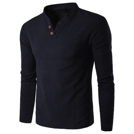 Men's Long-Sleeved V-Neck Mens T-Shirt Casual Bottoming Shirt